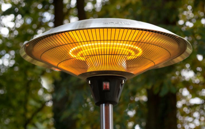 PureHeat electric patio heater for covered outdoor areas