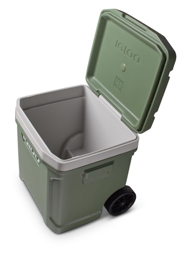 IGLOO-Ecocool Latitude 60 Qt Roller Cooler - Vintage Green - DISC