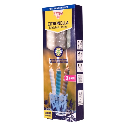 STV  Citronella Table Top Flares - Close to Home - 3-Pack