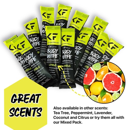 Klean Freak - Body Wipes - Dozen Pack - Citrus