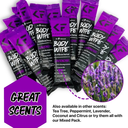 Klean Freak - Body Wipes - Dozen Pack - Lavender