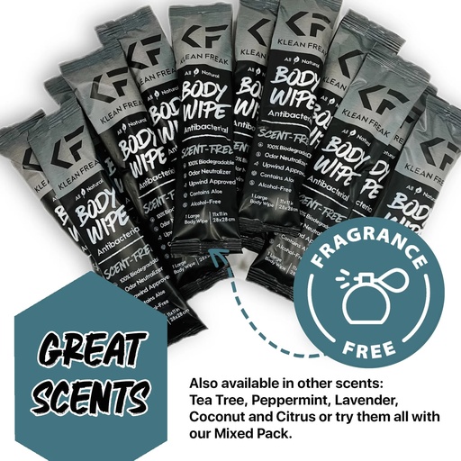 Klean Freak - Body Wipes - Dozen Pack - Scent Free