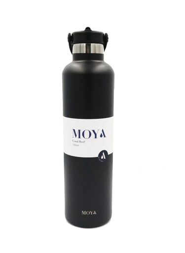 Moya "Coral Reef" 1L Insulated Sustainable Water Bottle Black