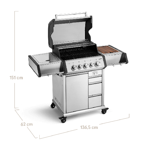 Burnhard EARL - 3-Burner Premium-Gas Grill Black Edition 2025 with Stainless Steel Grill Grate