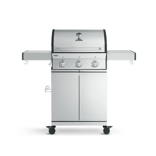 Burnhard FRED - 3-Burner Gas Grill Basic Edition - Series 3 Stainless Steel with Cast Iron Grate