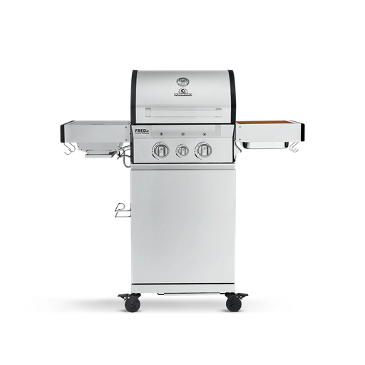 Burnhard FRED Jr. - 2-Burner Gas Grill Deluxe Stainless Steel - Series 3 with Stainless Steel Grate