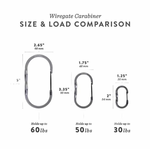 BareBones - Wiregate Carabiner Medium 2pc - Gunmetal
