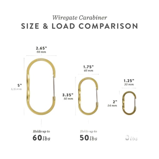 BareBones - Wiregate Carabiner Small 3pc - Gold