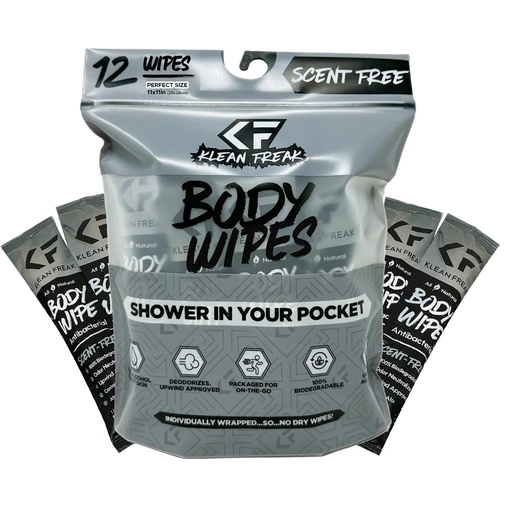 Klean Freak - Body Wipes - Dozen Pack - Scent Free