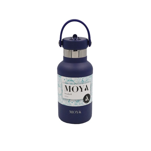 Moya "Seashell" 350ml Insulated Sustainable Water Bottle Navy