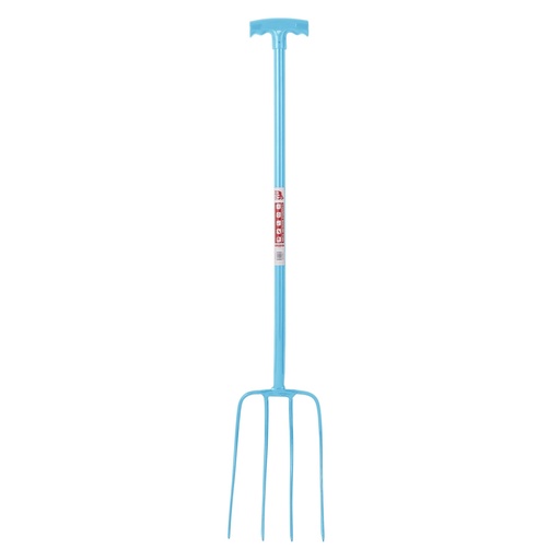 Red  Gorilla - 4 Prong Manure Fork T-Handle - Sky Blue (T-Handle)