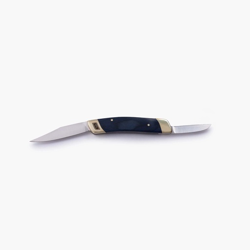 Double Blade Folding Pocket knife Blue Wood
