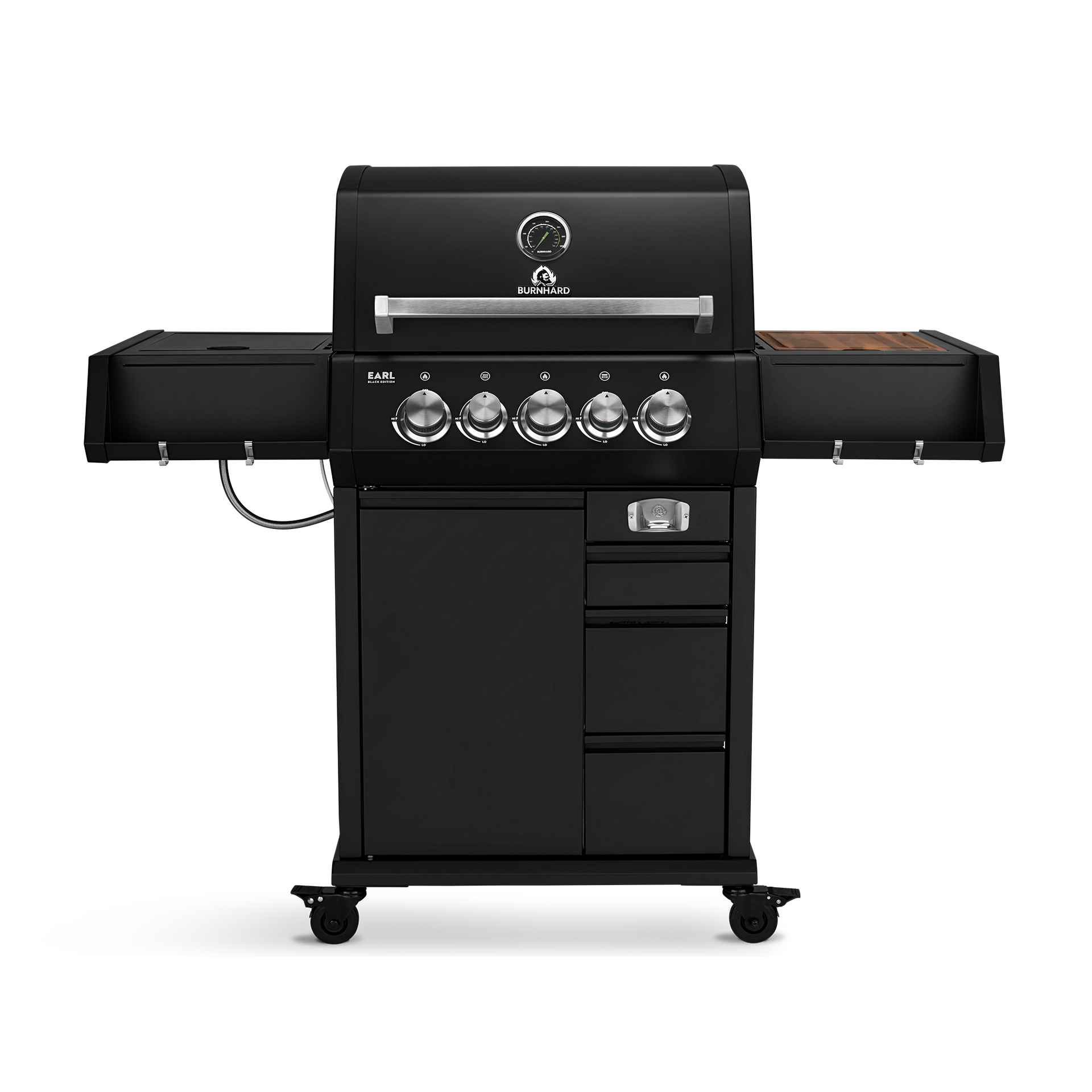Burnhard EARL - 3-Burner Premium-Gas Grill 2025 Stainless Steel with Cast Iron Grill Grate