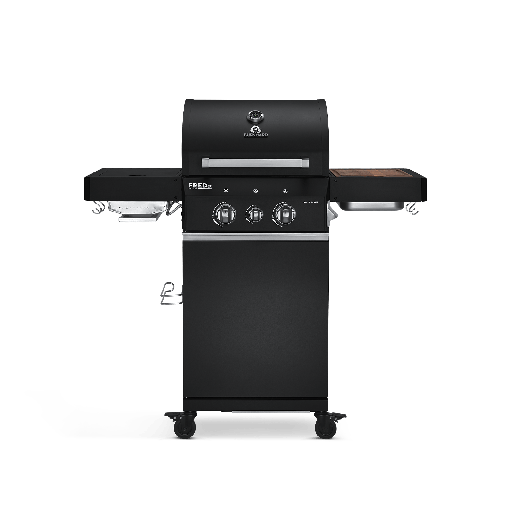 Burnhard FRED Jr. - 2-Burner Gas Grill Black Edition - Series 3 with Cast Iron Grate