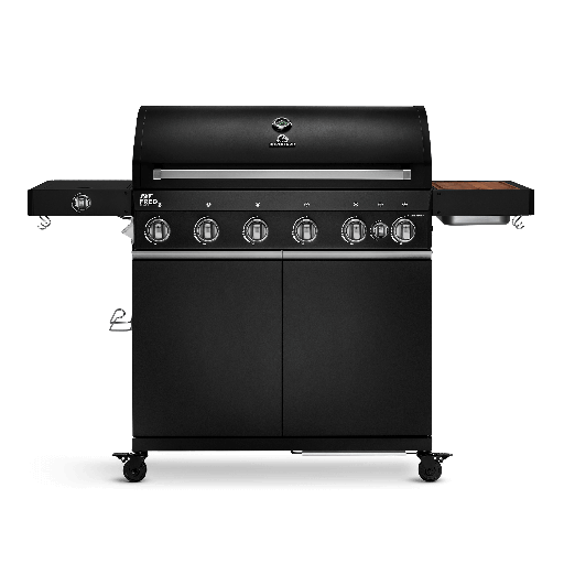 Burnhard Fat FRED - 6-Burner Gas Grill Deluxe Black Edition - Series 3 with Stainless Steel Grate